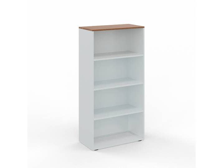 Regal Tradingzone GO Swiss 80.0 x 40.0 cm, Weissgrau/Nussbaum, 4 Ordner hoch, Neu - Optimal für Büro und Organisation