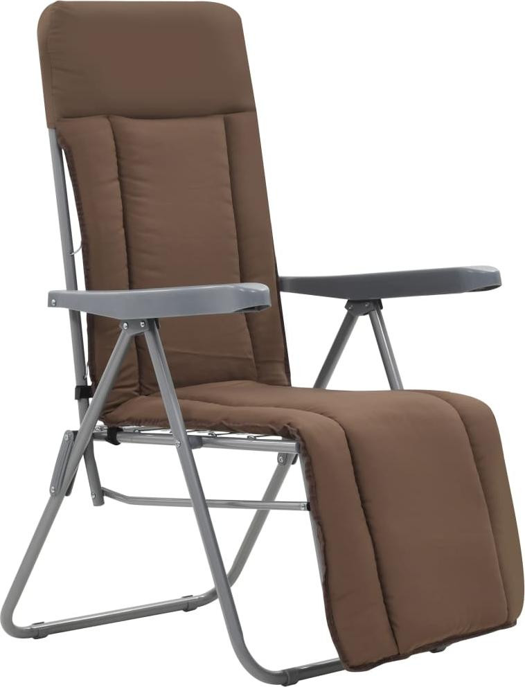 vidaXL Set van 2 Klapstoelen met kussen, Bruin