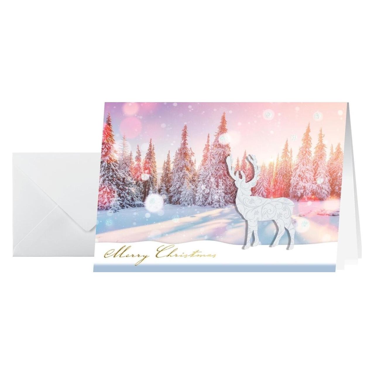 Sigel Weihnachtskarte Snow Deer A6, 10 Stück (1 Stk.) (DS066)
