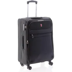 Gladiator 2000 4 Rollen Trolley 68 cm mit Dehnfalte, Koffer, Schwarz