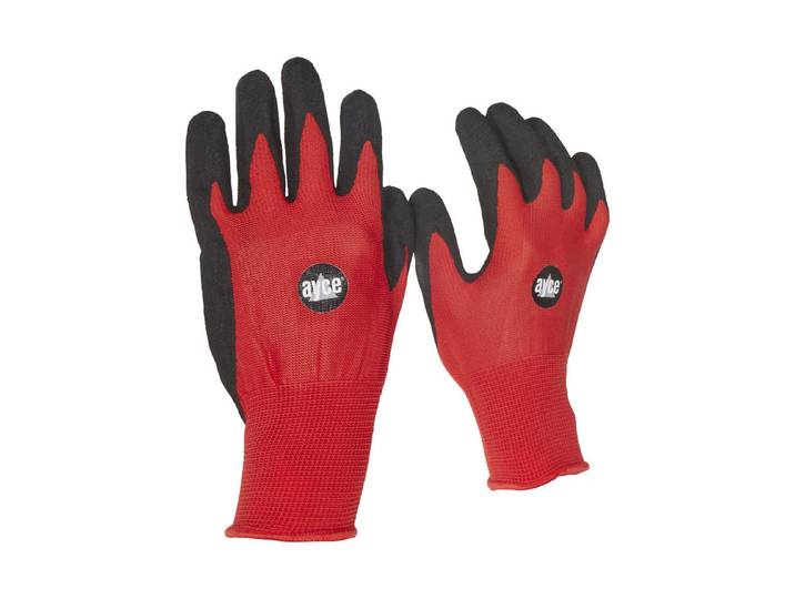 Ayce Gartenhandschuhe Nitril Gefüttert Rot-Schwarz