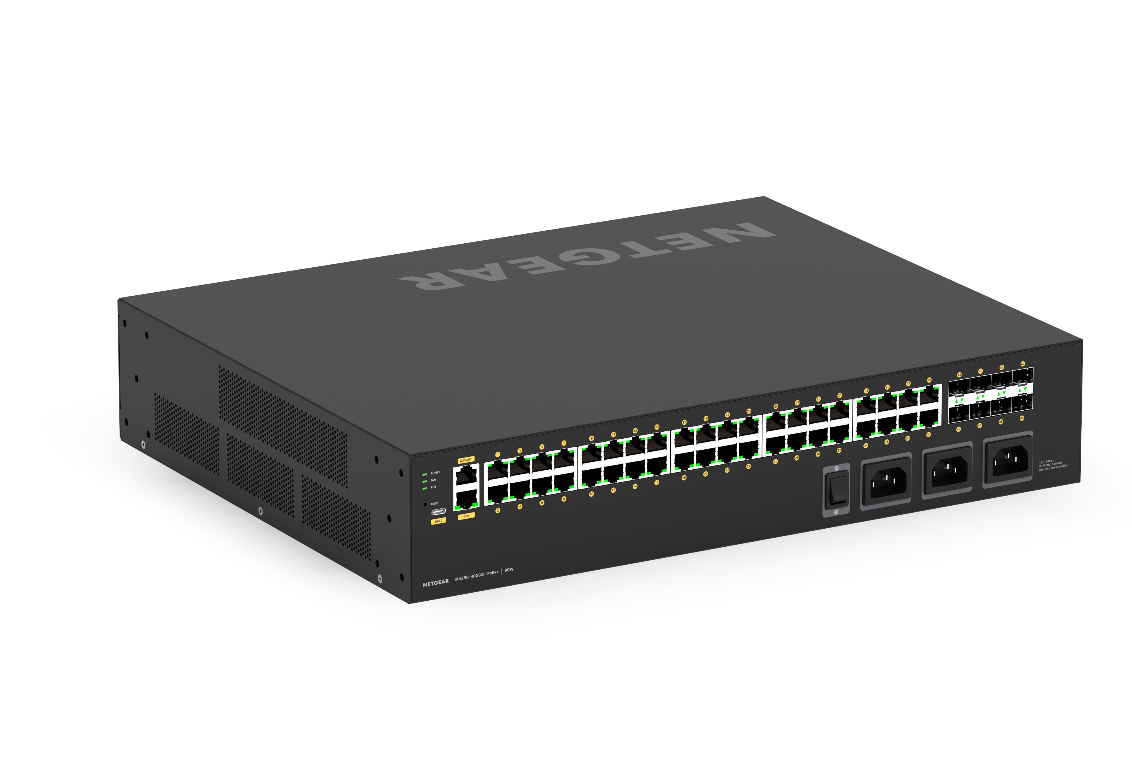 NETGEAR GSM4248UX AV Line M4250-40G8XF-PoE++ 40x1G Ultra90 PoE++ 802.3bt 2880W und 8xSFP+ Managed Switch GSM4248UX-100EUS
