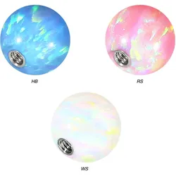 SET Synthetischer Opal Schraubkugel mit Chirurgenstahl-Gewinde