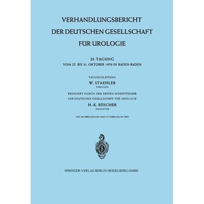 23. Tagung vom 27. bis 31. Oktober 1970 in Baden-Baden, Taschenbuch von , Springer Berlin, 978-3-540-05457-3