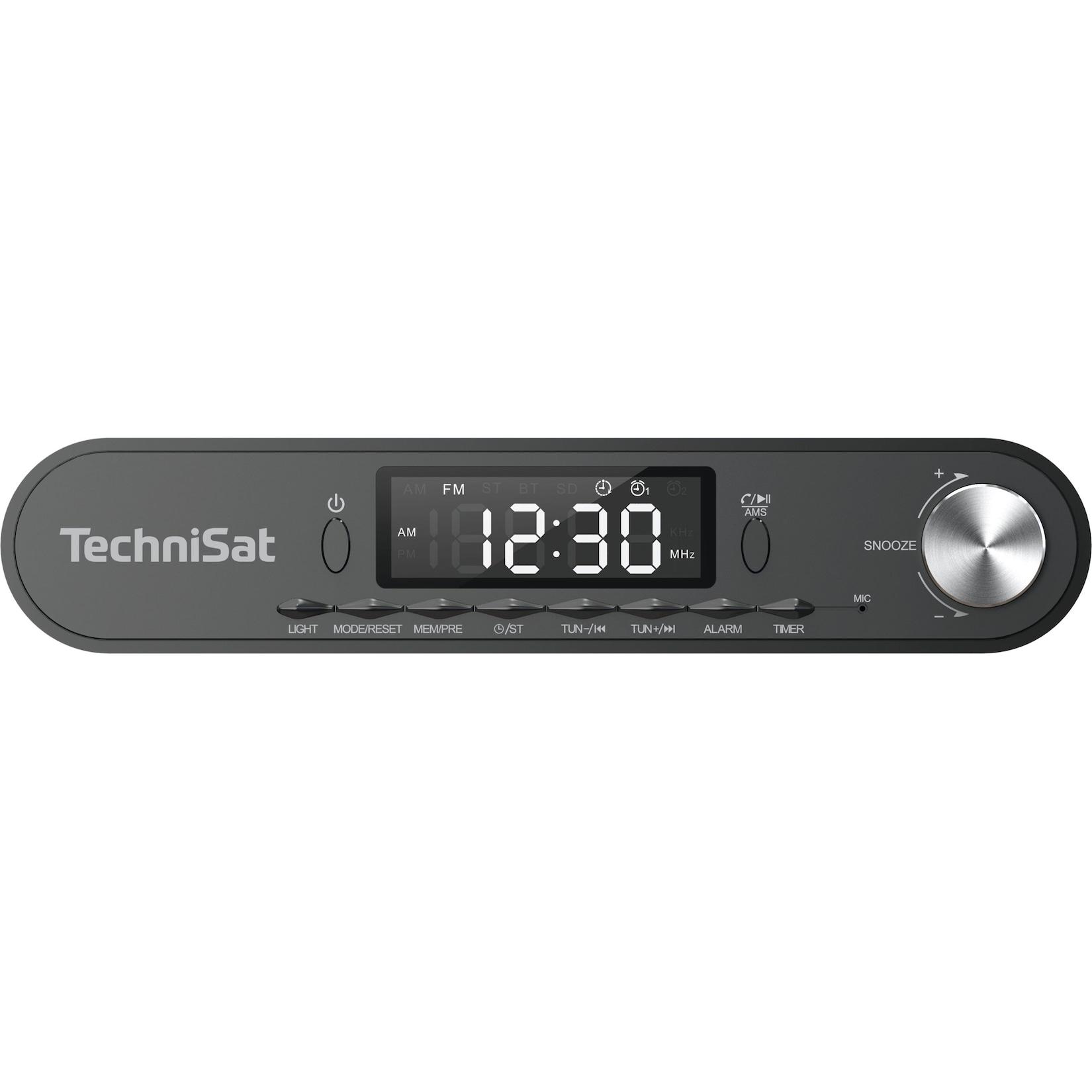 TechniSat Viola Küchenradio - 5 Watt Unterbau Radio mit UKW/FM, LED Display, Arbeitsleuchte, Timer, Bluetooth, Weckfunktion anthrazit