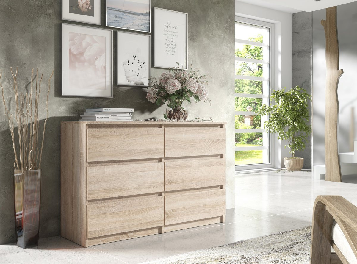 Pro-meubels Stamford Ladekast - Licht eiken - 6 lades