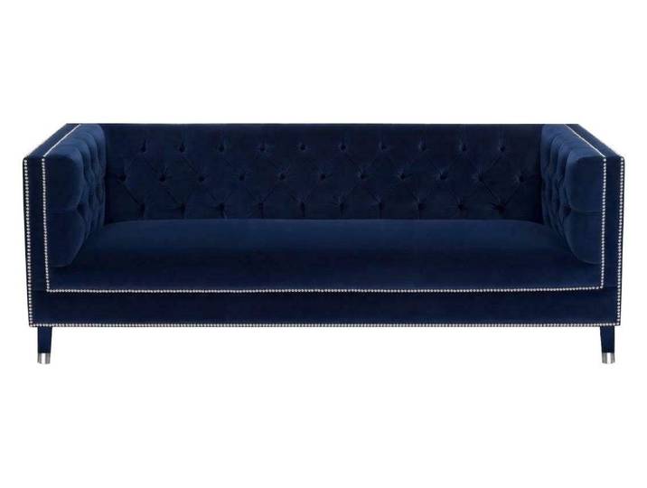 Xlmoebel Chesterfield-Sofa Schwarzes Samt Sofa im Chesterfield-Stil für elegantes Wohnen, Hergestellt in Europa