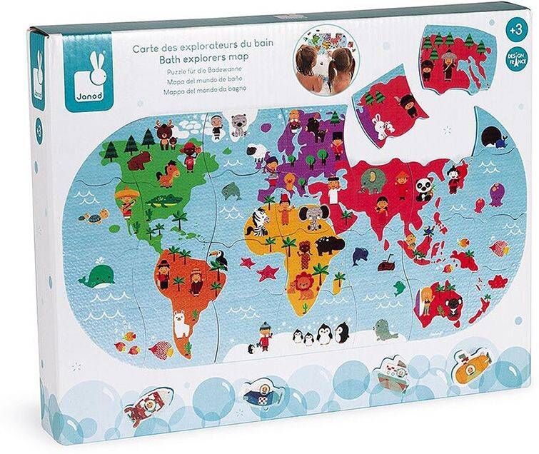 Puzzle Carte des explorateurs du bain - Janod