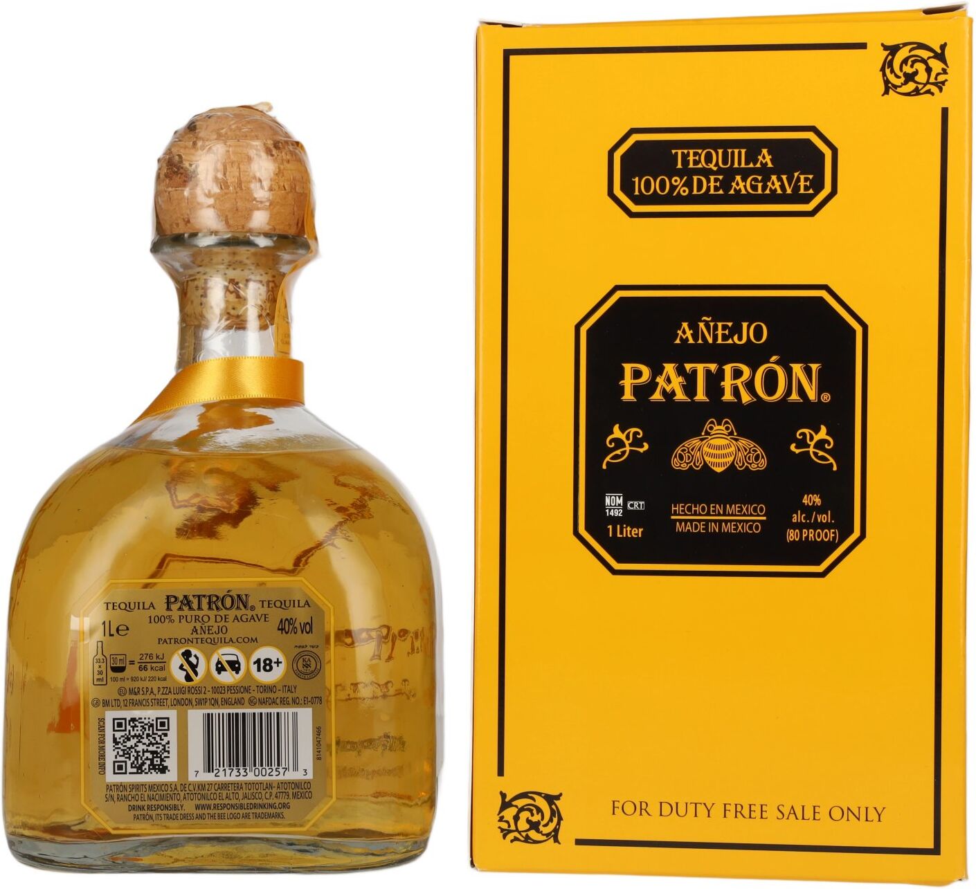 Patrón Tequila Añejo 40% Vol. 1l in Geschenkbox