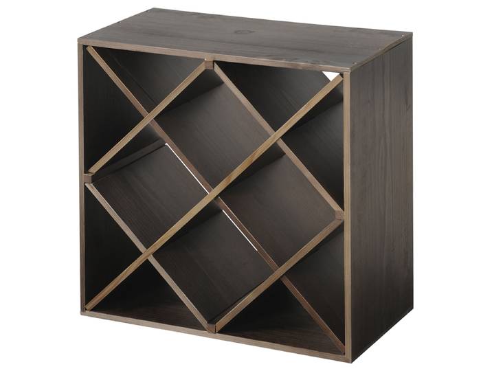 Weinflaschen-Regalsystem Pinir Teilmassivholz Pinie, beschichtet Braun 50 x 50 x 25cm
