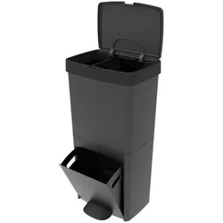 Kitchen Move Treteimer zur Mülltrennung PICEA grau 70L Plastik Grau