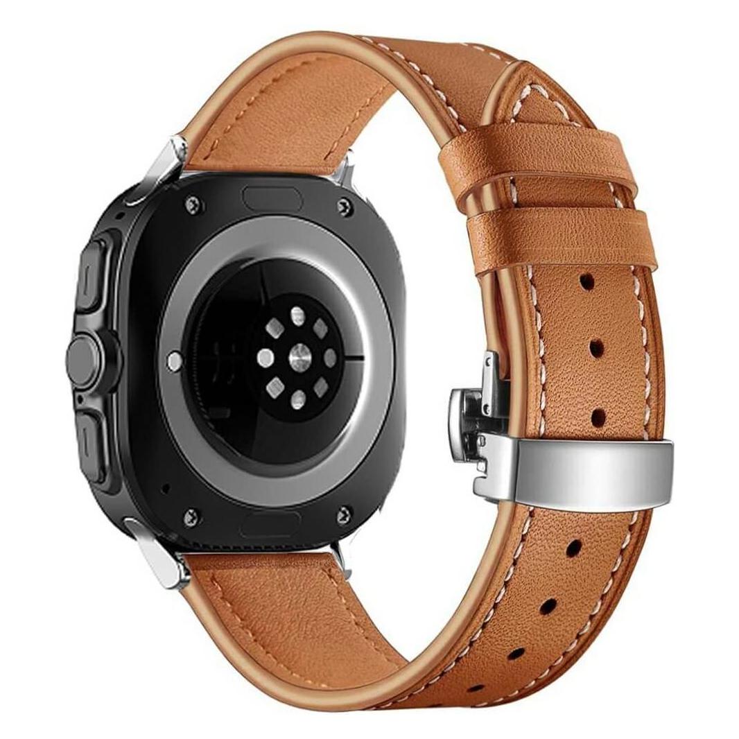 Cover-Discount Galaxy Watch Ultra (47mm) - Lederarmband Ersatz mit Butterfly Verschluss (Leder) (49064137)