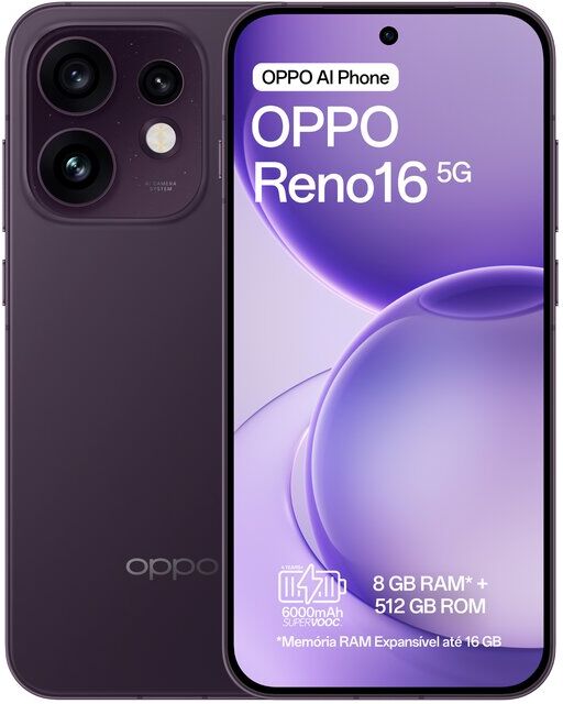 SMARTPHONE OPPO RENO16 5G 512GB PRETO