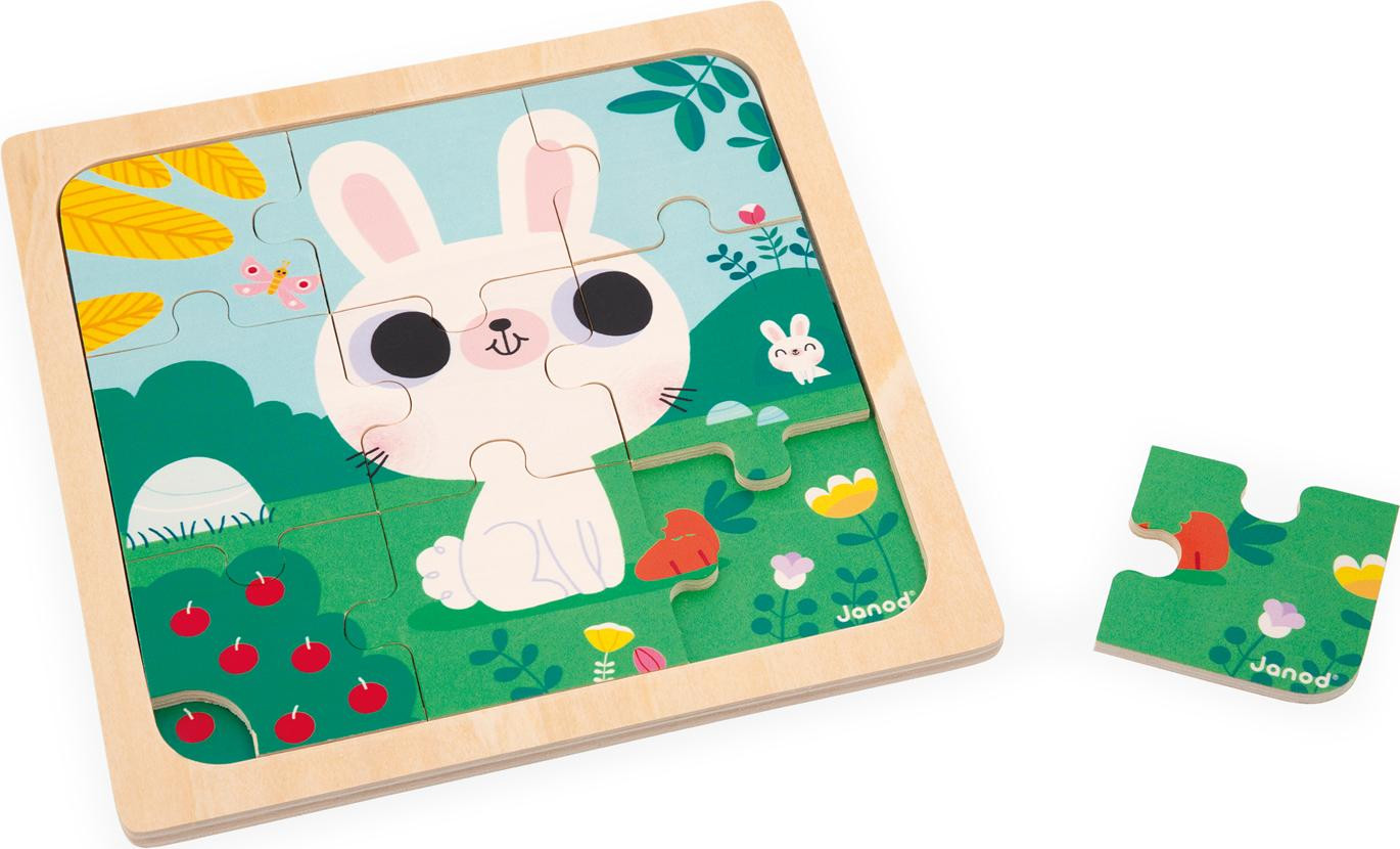 Janod Houten Puzzel Konijn Wit