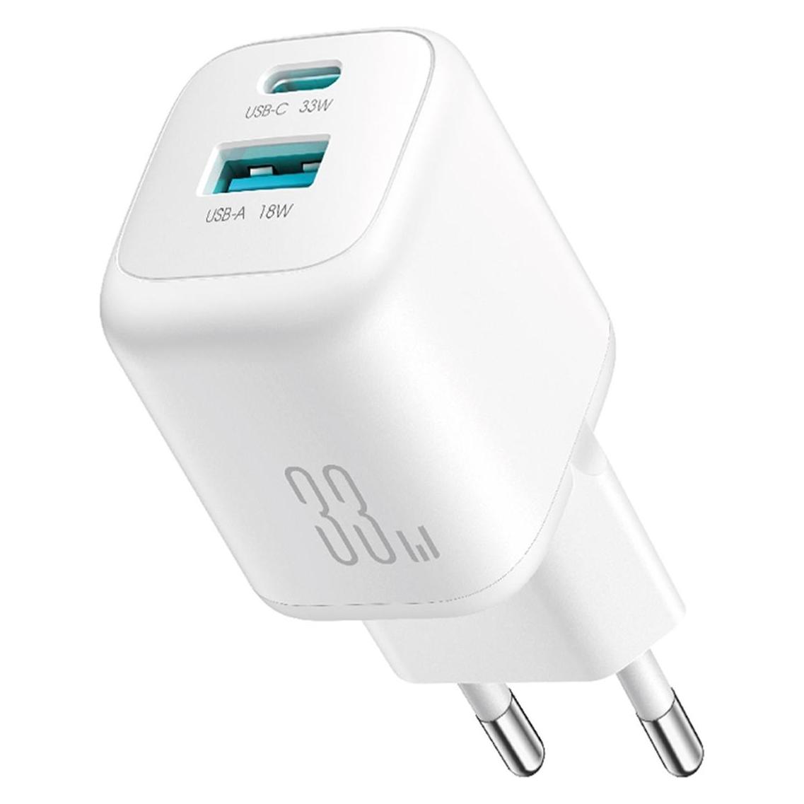 Joyroom JR-TG7 33W dual charger + A9 USB-C cable 60W 1m - white (33 W, 2 Ports) (JR-TG7-CCW)