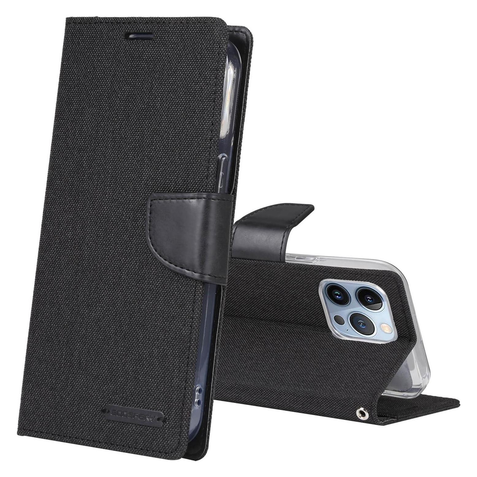 Mercury iPhone 14 Pro Max - Canvas Stoff Etui schwarz (Apple iPhone 14 Pro Max) (EDA003459104F)