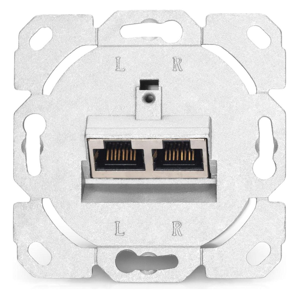 Digitus 5x Aufputz Datenanschlussdose 2xRJ45 40 Grad Buchsenwinkel weiss Cat5e voll geschirmt RAL 9010 (Netzwerkkabel) (DN-9002/B5-N)