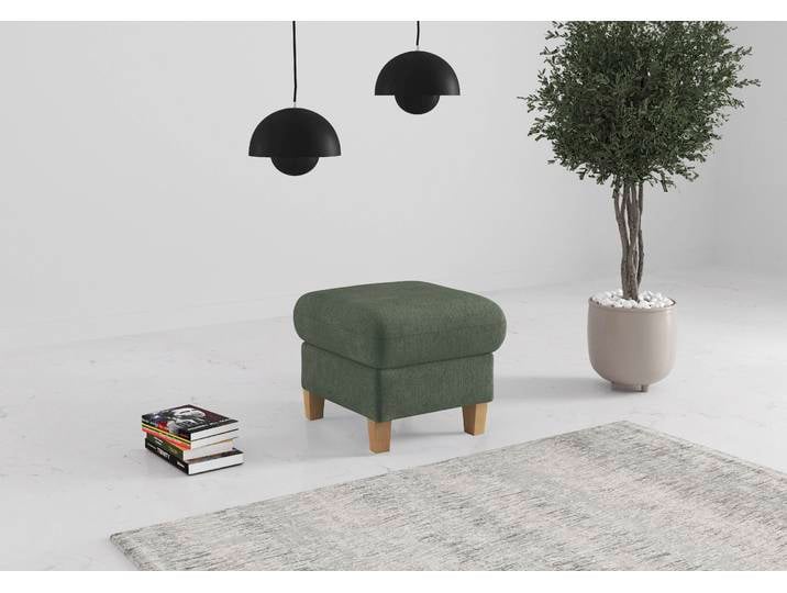 Polsterhocker OTTO HOME Glendale , grün (jungle), B:58cm H:48cm T:58cm, 90% Polyester, 10% Polyamid, Hocker, Polsterhocker, mit Stauraum