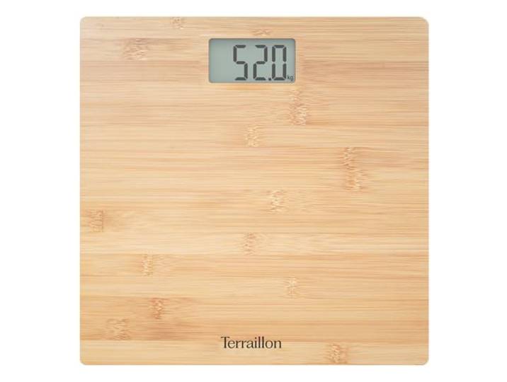 TERRAILLON - BAMBOO - Pèse personne électronique\, Plateau Pur Bambou Ultra-plat\, Ecran LCD\, Capacité 150Kg\, graduation 100g\, Bambou