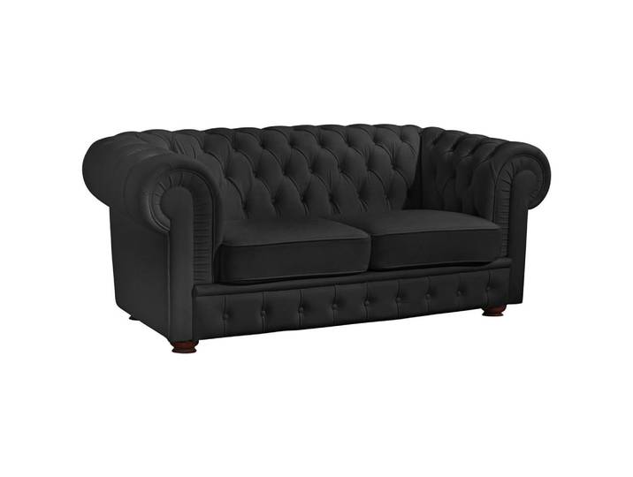 Max Winzer Chesterfield-Zweisitzer-Sofa, Schwarz, Holz, 2-Sitzer, 172x76x98 cm, Goldenes M, Made in Europe, Wohnzimmer, Sofas & Couches, Sofas, Chesterfield Sofas