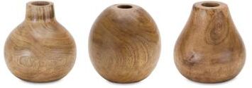 Natural Wood Bud Vase (Set of 3) by Melrose in Brown