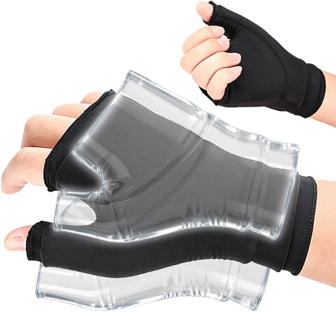 INF Eis-Therapie-Handschuh - Einheitsgröße, 3D-Gel Kälte- und Wärmekompresse für Handgelenk und Handfläche