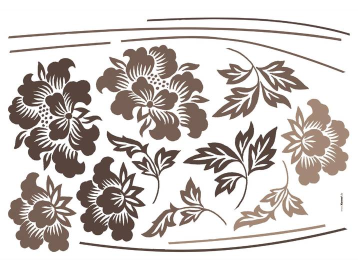 Wandtattoo KOMAR Grace - Grösse 100 x 70 cm , grau, B:100cm H:70cm, Folie, Wandtattoos, Wandtattoo, selbstklebend, Wandsticker