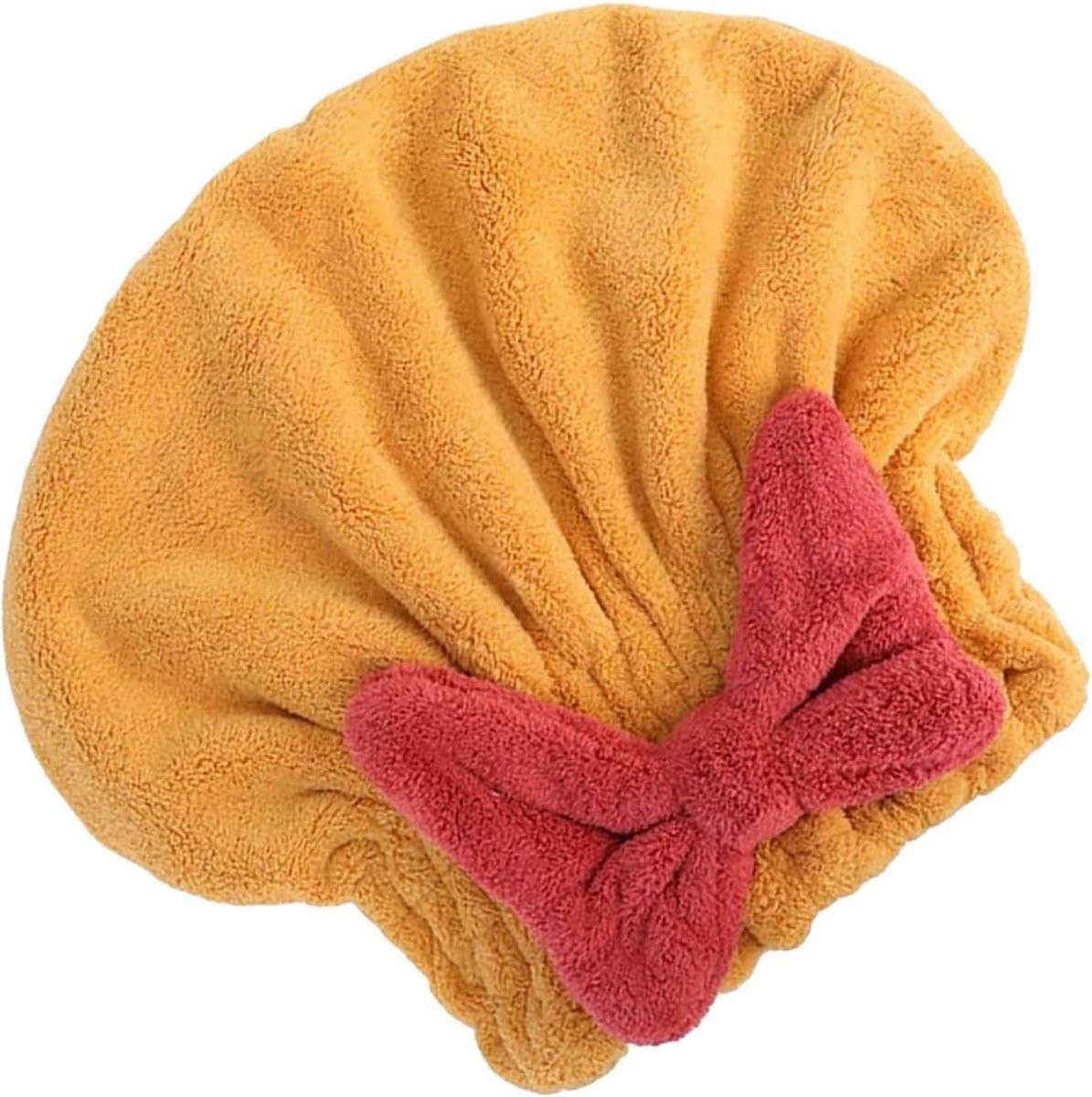 Zachte Haarhanddoek Hoofddoek voor het drogen van het haar - Geel - 27 x 26 cm