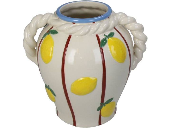 Vase Gelb 16.5x20.5x19.8cm - Material: Dolomit - 131