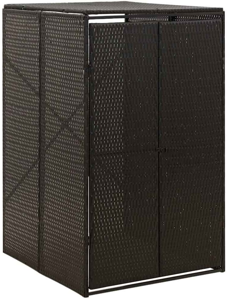 vidaXL Abri pour poubelle Noir 70x80x117 cm Résine tressée