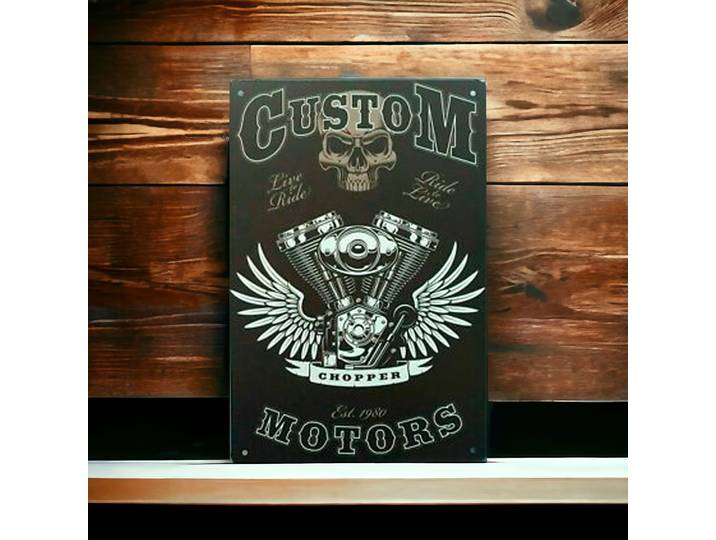 Plaque publicitaire Custom Motor Shop