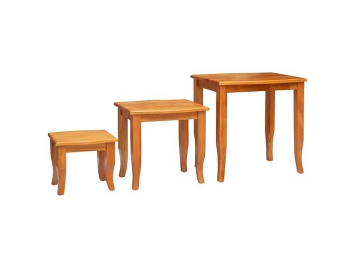 Heofavd Nesting Beistelltische 3er Set Massivholz Mahagoni Stapeltisch
