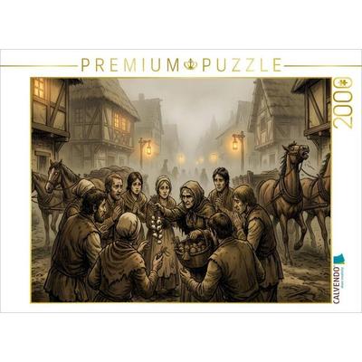 CALVENDO Puzzle Die Dorfbewohner warnen vor Dracula | 2000 Teile Lege-Größe 90x67cm Foto-Puzzle für glückliche Stunden, von , Calvendo Puzzle