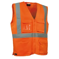 Warnschutzweste 245g/m2 "SEKI" High Visibility - M - Orange