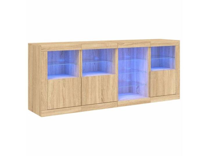 Automne/hiver 2025  Buffet/Commode/Sidebord - CLOUD - avec lumières LED - chêne sonoma 164x37x67 cm FR888