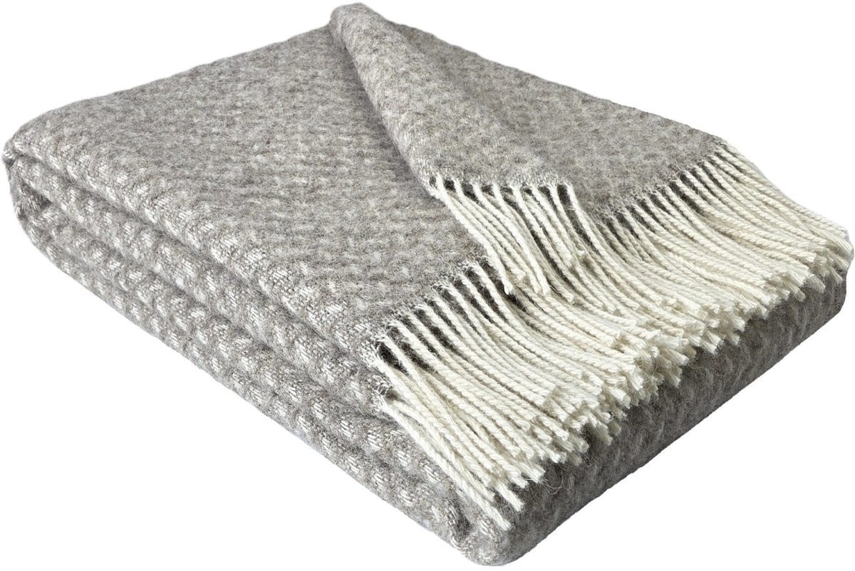 WOOOL Plaid NORD Beige 140 x 200 cm - 100% Wol