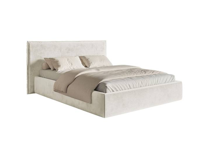 POLSTERBETT Softie Greige Velours 180x200