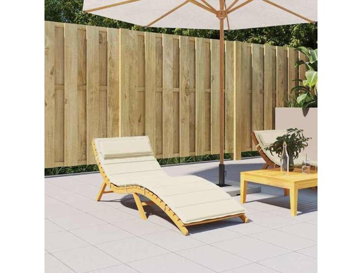 Coussin de chaise longue-Coussin de Bain de soleil crème 180x60x4 cm tissu oxford