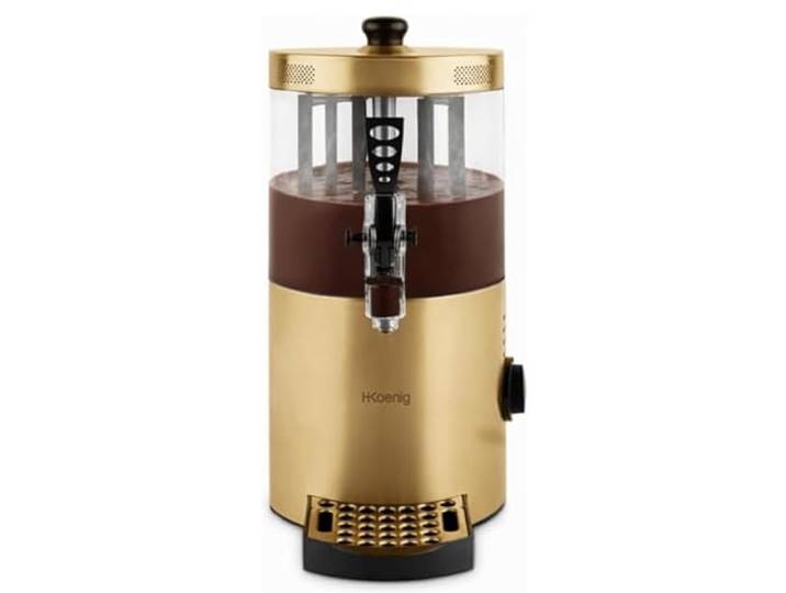 H.Koenig Spender für heiße Schokolade SHK804, Edelstahl, 1200 W, abnehmbarer Behälter mit 3 l, Thermotast, verstellbar, Warmhaltefunktion, Tropfschutz, spülmaschinengeeignet