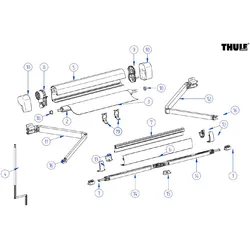 Thule Frontblende für Markise Omnistor 5102 / VW 2,6 Meter - Farbe Anthrazit Thule Ersatzteilnummer 1500602358
