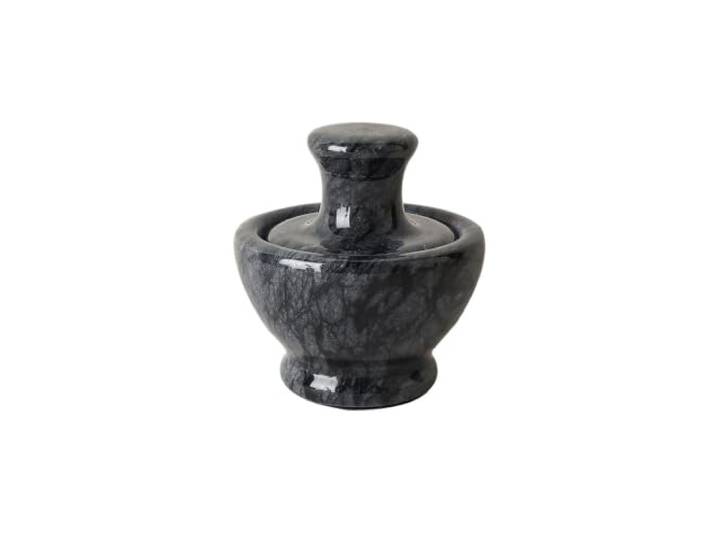 Küchenmörser und Stößel Mörser- und Stößel-Marmor-Set for Gewürze, Pestos, Pasten, Guacamole-Schüssel(Schwarz)