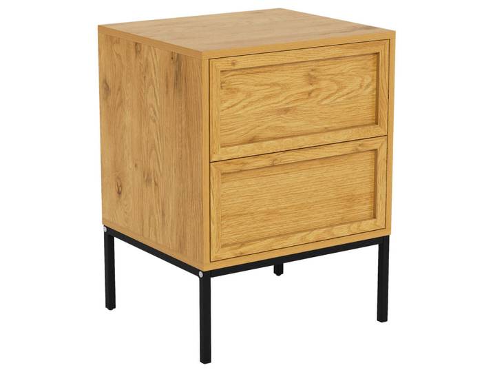 VanDerken Nachtschrank, Eiche, Metall, 2 Schublade(n) Schubladen, 46x61x40 cm, Schlafzimmer, Nachttische