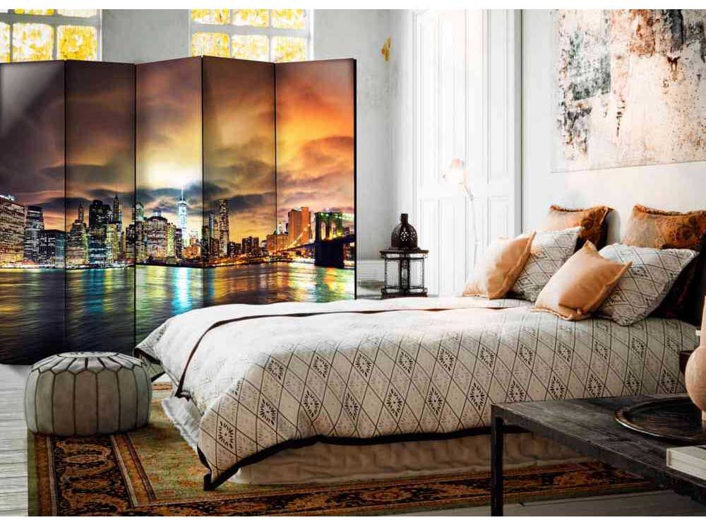 Pharao24.de Raumtrenner Paravent 5 teilig New York Design