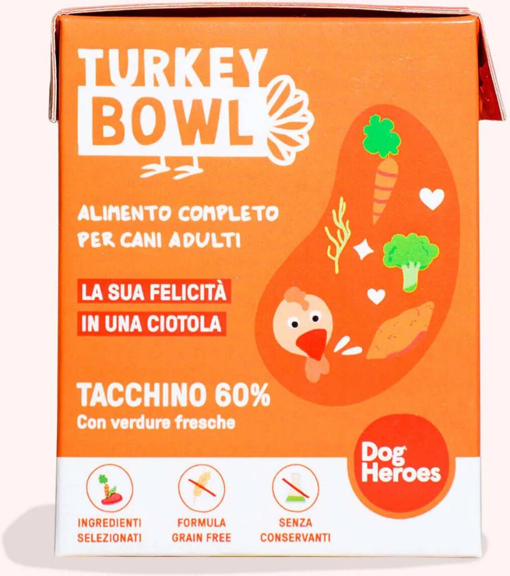 Dog Heroes Bowl Turkey Tacchino Cibo Fresco per Cani 390 g