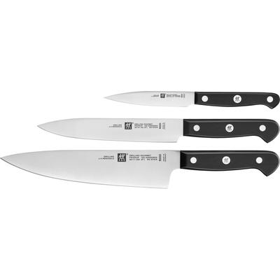 Messer-Set ZWILLING "Gourmet", silber (schwarz, silberfarben), Stahl, Kochmesser-Sets, Made in Germany, FRIODUR eisgehärtete Klingen, Sonderschmelze