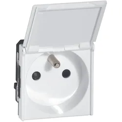 Legrand 278149L Mosaic Steckdose F/B Std, Klappdeckel, erhöhter Berührungsschutz Farbe:Ultraweiß