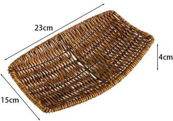 Inspire Essentials Handwoven Rattan Bread Basket Fruit And Serving Tray 7
