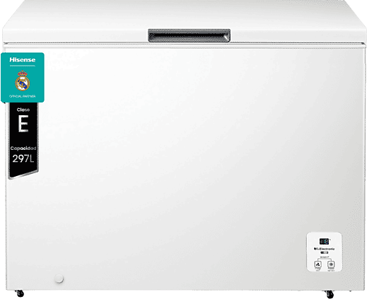 REACONDICIONADO Seminuevo Muy bueno Congelador horizontal - Hisense FT386D4AWLYE, 84.7 cm, 297 l, Función Dual, Bordes suaves, Blanco
