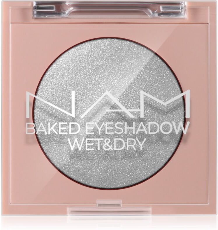 NAM Baked Eyeshadow glitter eyeshadow shade 02 Silver Lining 4 g