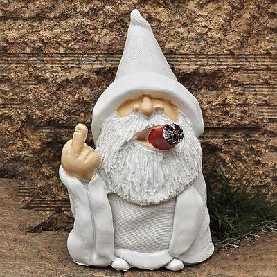 Gartenzwerg Polyresin Figuren Dekoration freche Gartenzwerge Wichtel, rauchende Gnome Skulptur lustige Gartenzwerge wetterfest